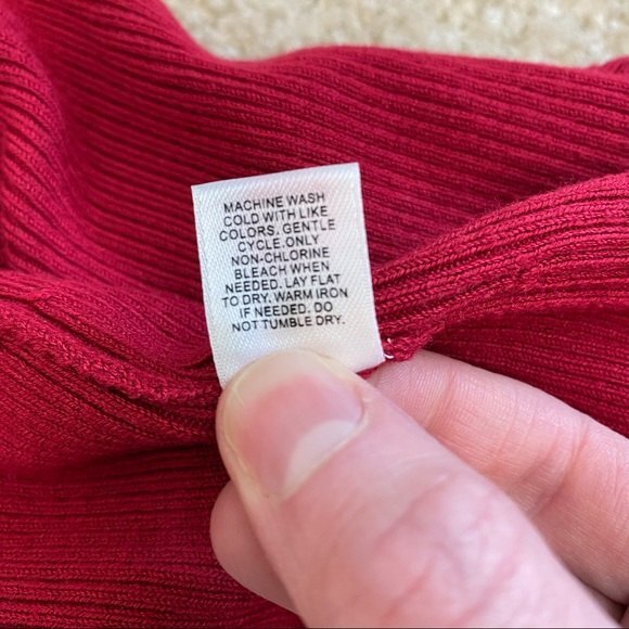 Express Red Open Back High Neck Sweater - Picture 9 of 10